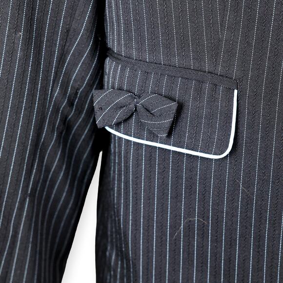 Blacker Stanley Blacker Blazer Black Blue Trim Size 10 - Picture 5 of 14